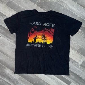 Hard Rock Hollywood Florida Black Tee Shirt Short Sleeve XL